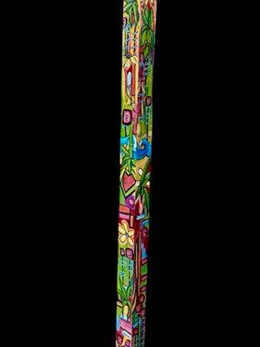 Hand Painted by seller (accept custom orders)  Garden Pole/Peace Pole 6'x4"x4"
